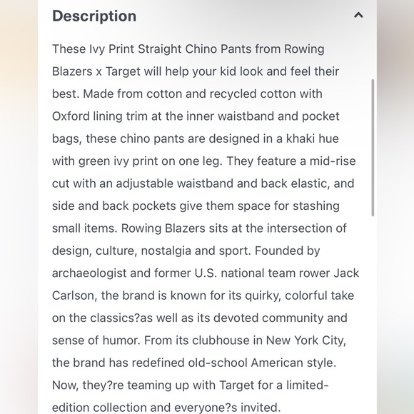 ✨rowing blazers x target kids ivy print straight chino pants✨ - Picture 9 of 9